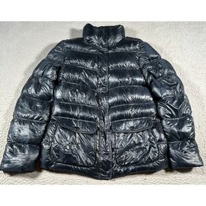 Paul & Shark Yachting Puffer Jacket Women Small Real Goose Down Blue Full Zip